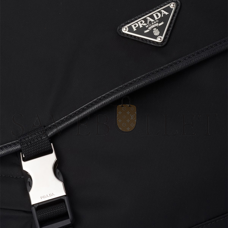 Pra*a re-nylon and saffiano leather shoulder bag 2vd052 (30*27.5*14.5cm)